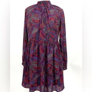 Jack by BB Dakota Triston Paisley High Neck Mini Dress Womens Size M Flowy Boho